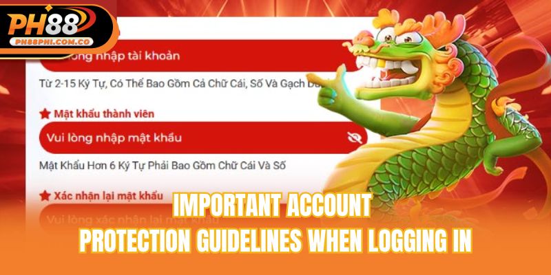 Important account protection guidelines when logging in